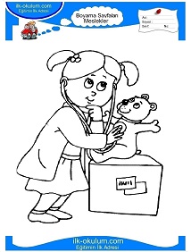 Çocuklar İçin Doktor Boyama Sayfaları 